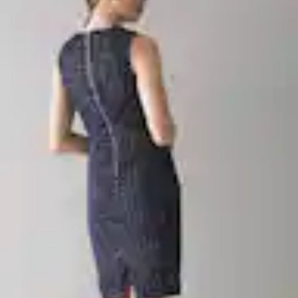 White House Black Market Lurex Sequin Navy Tweed Dress Size 0 NWT - Picture 3 of 11